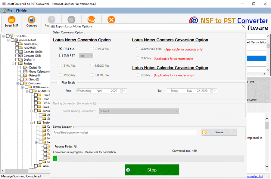 Free NSF to PST Converter- Convert Notes NSF to Outlook PST